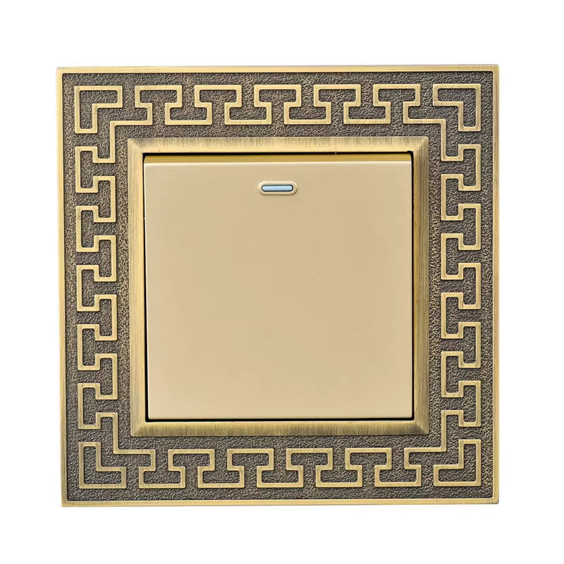 Retro Personality Wall Light Brass Lever Switch 1-4 Gang 2 Way Push Button Switch Bronze Zinc Alloy Panel