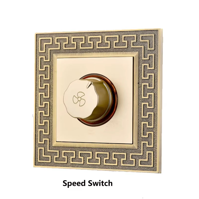 Retro Personality Wall Light Brass Lever Switch 1-4 Gang 2 Way Push Button Switch Bronze Zinc Alloy Panel
