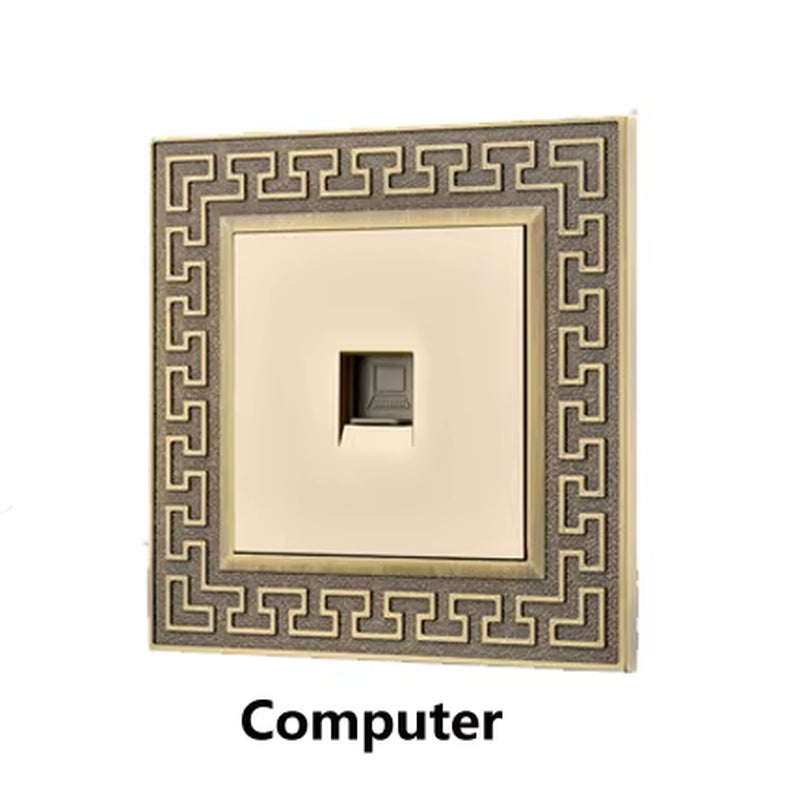 Retro Personality Wall Light Brass Lever Switch 1-4 Gang 2 Way Push Button Switch Bronze Zinc Alloy Panel
