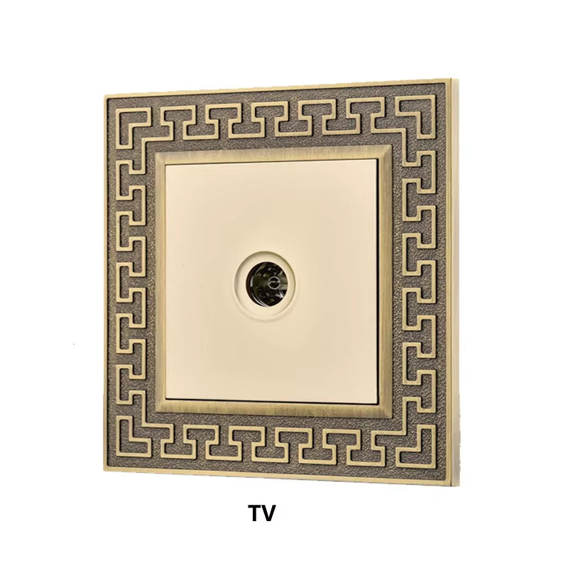 Retro Personality Wall Light Brass Lever Switch 1-4 Gang 2 Way Push Button Switch Bronze Zinc Alloy Panel
