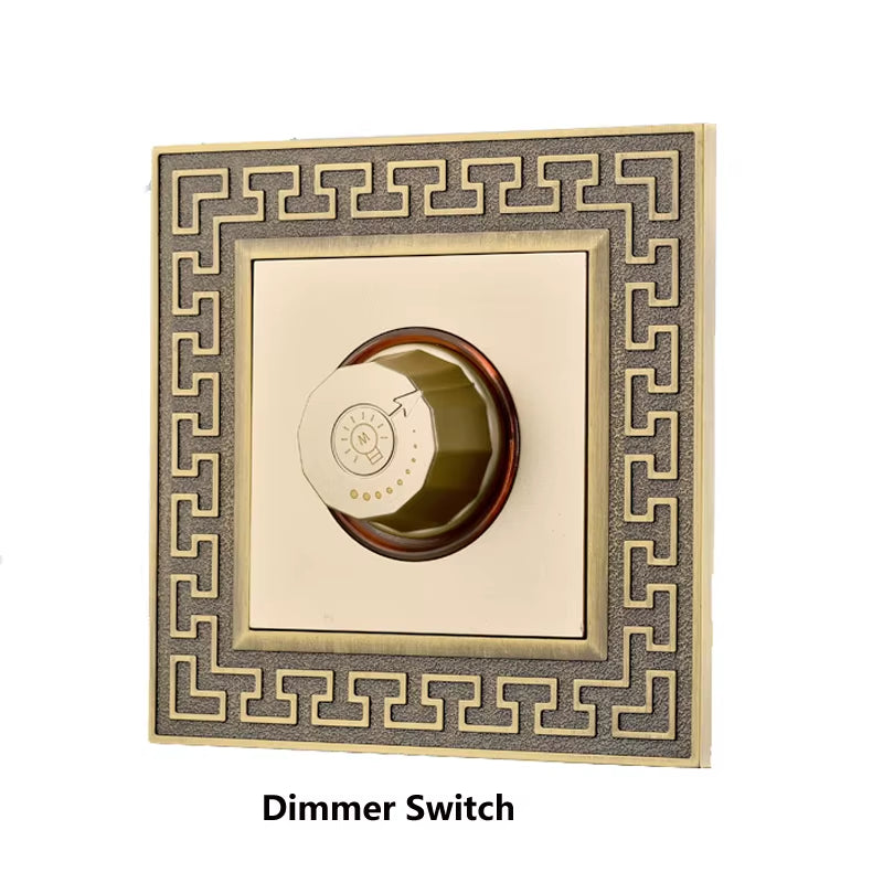 Retro Personality Wall Light Brass Lever Switch 1-4 Gang 2 Way Push Button Switch Bronze Zinc Alloy Panel
