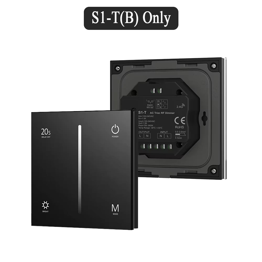 AC Triac Dimmer Ultra Sensitive High Strength Glass Touch 86 Panel Fade Mode for AC 110V 220V 230V Dimmable LED Lamps Dimming