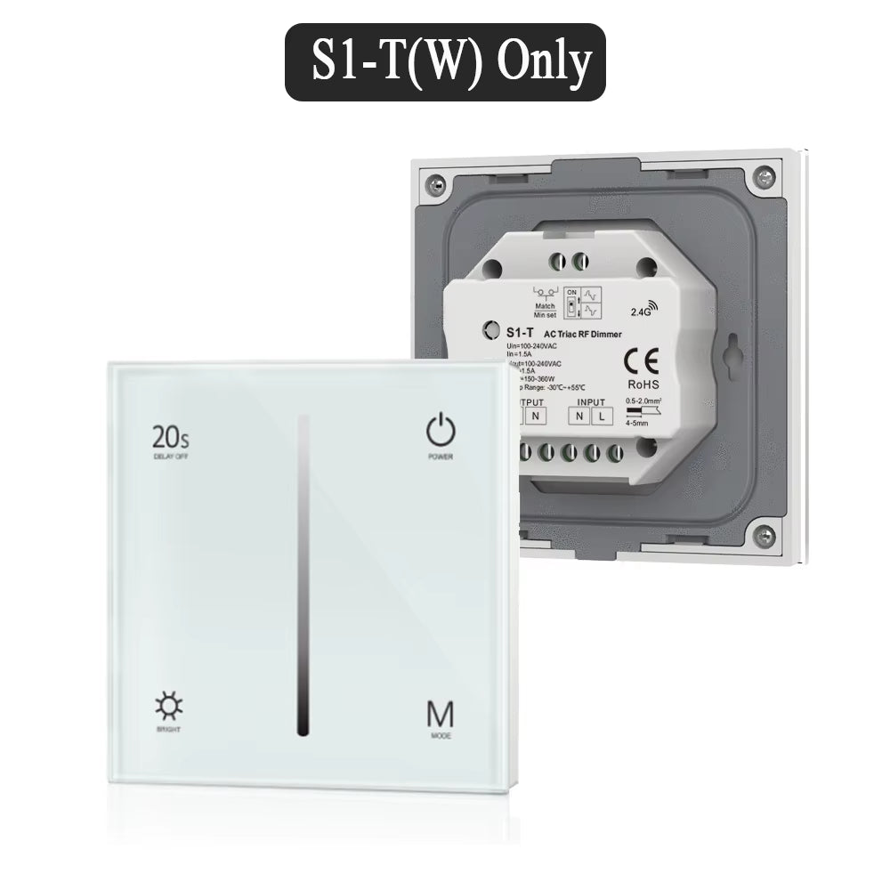 AC Triac Dimmer Ultra Sensitive High Strength Glass Touch 86 Panel Fade Mode for AC 110V 220V 230V Dimmable LED Lamps Dimming